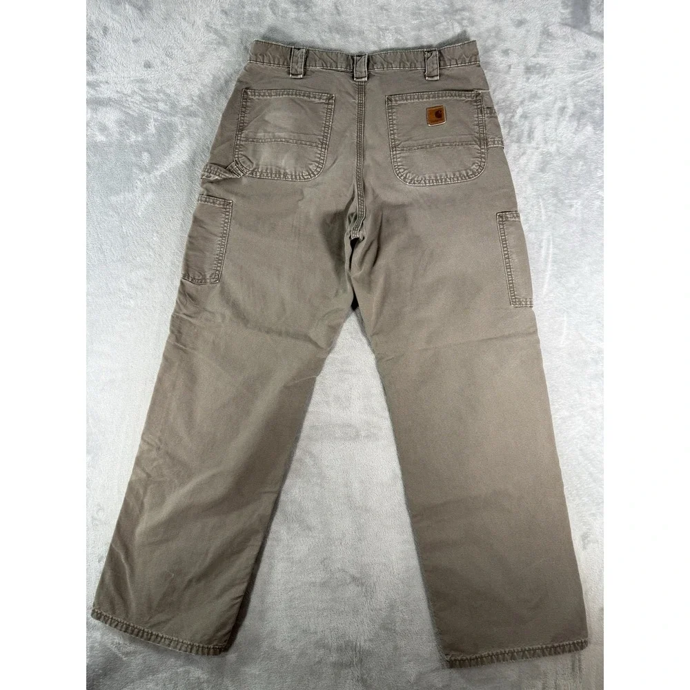Carhartt B151 Pants Men's 34x32 Tan Dungaree Fit Canvas Carpenter Workwear
